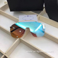 Goggle Rimless Sunglasses with Colorful Lens